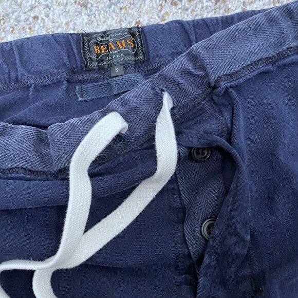 Beams+ - Slim-Fit Tapered Cotton Drawstring Trousers in Navy, Size S (US 30) - Picture 3 of 7